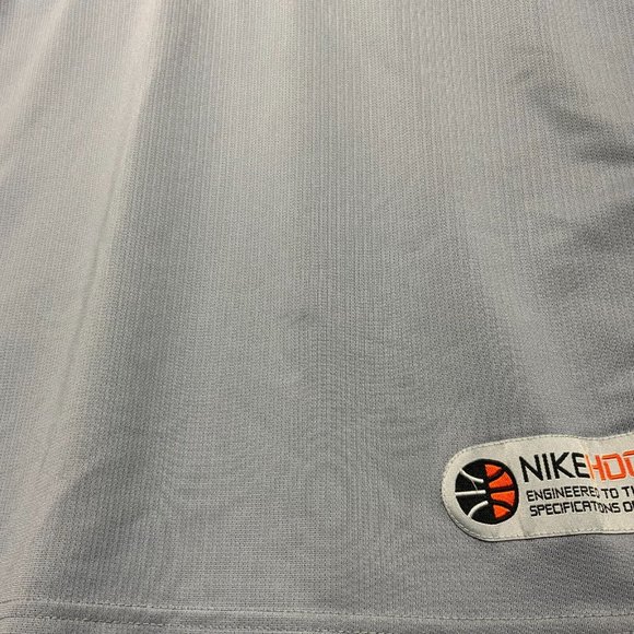 Nike Hoops Shirt Mens Large V Neck Jersey Warm Up Basketball Gray Center Swoosh - Picture 6 of 12